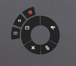 Ocularis Client User Manual Live Monitoring with Quick Review Circular Control Menu Right-click on a camera view, or left-click (or touch) and hold for one second, to display the Circular Control