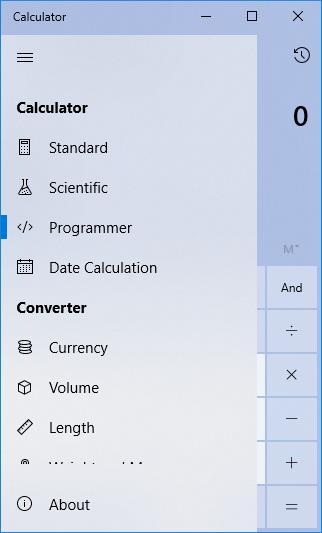 Programmer Calculator many calculators have a programmer mode (eg.
