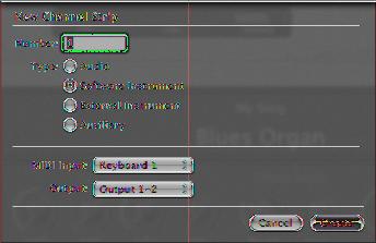 If you are using a Keyboard concert, use software instrument channel strips for the following tasks. If you are using a Guitar Rig concert, use audio channel strips.