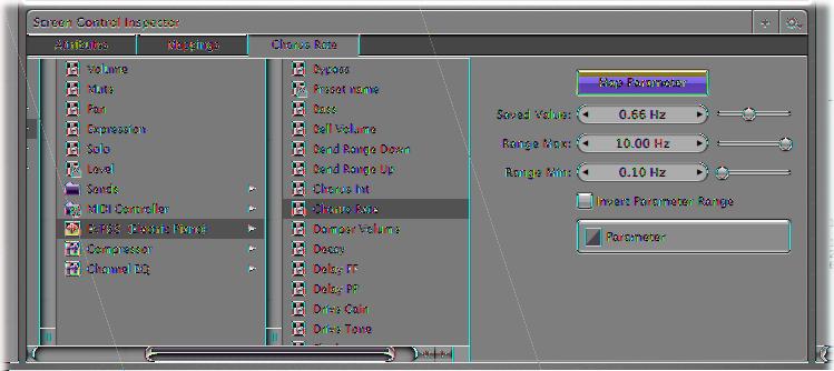 3 4 To map the screen control to a channel strip parameter, click the parameter you want to map on the channel strip.
