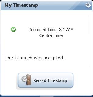 NOTE: LOOK FOR THE ACCEPT CHECKMARK AND CONFIRM STATEMENT THAT YOUR PUNCH WAS ACCEPTED/RECORDED.