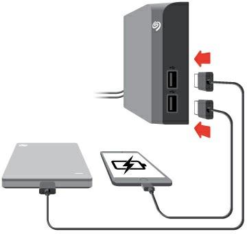 Connect USB devices to Backup Plus Hub Backup Plus Hub s additional USB ports allow you to connect more devices to your computer.