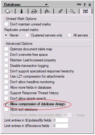 Domino 8 : Enabling Design Note Compression Dev