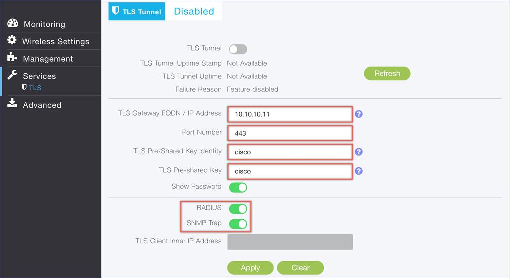 TLS Support on Mobility Express Configuring TLS Tunnel Step 4