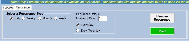 add/edit multiple appointments screen.