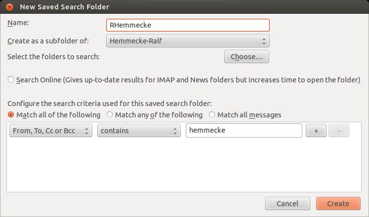 Create a Virtual Folder New Saved Search