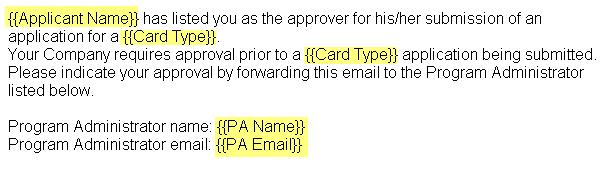 Approval Routing Email Text There are four Approval