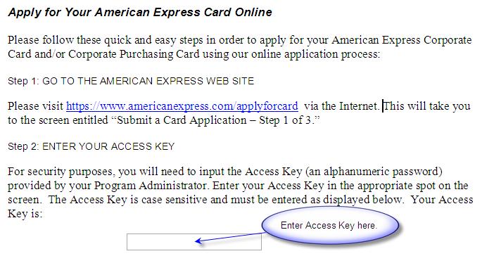 Send Access Key and online application information to Card