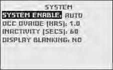 System Enabling (Cont d.) Auto: Conventional System in Auto-Changeover mode. HVAC system will cycle heating and cooling automatically to stay within preset heating and cooling Setpoints.