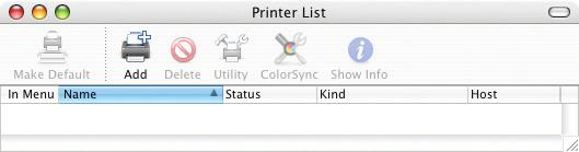 A dialog box may appear stating You have no printer available. In this case press the Add button.