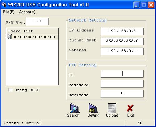 2 If a module is normally connected to the network, the MAC address of the module is displayed on the Board list as shown below. 15 Figure 7.