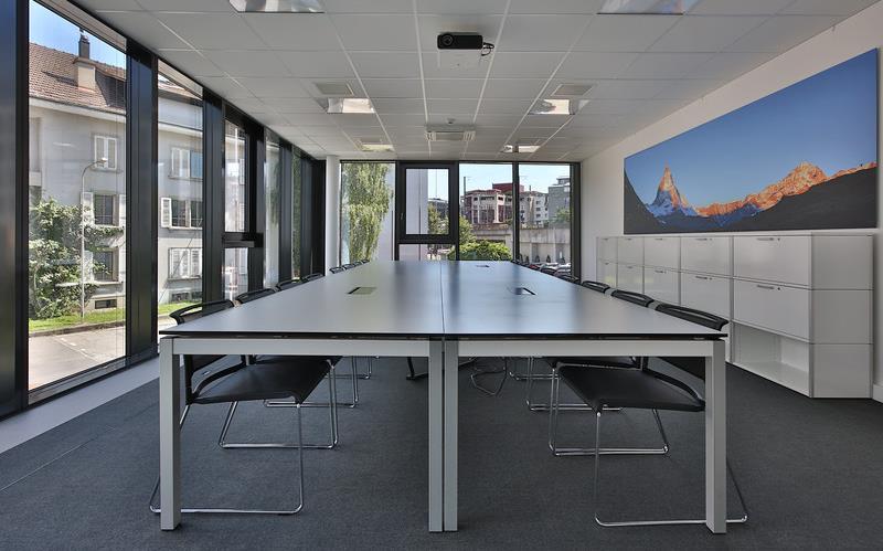 Offices & Working Spaces Meeting Room «Zermatt» #129 Meeting room of 65 square meters For up to 20 persons For up to 35 persons in theater seating Including Flipchart &