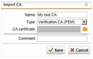 B. Optional: Import the root Certificate In case your PFX file does not include the root certificate you need to manually import it in order for the UTM to be able to use it. 1.