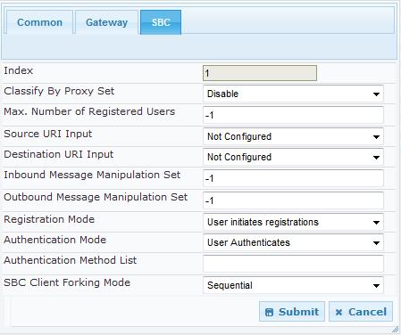 Enhanced Gateway with Analog Devices Figure 4-9: Classify By Proxy Set (Gateway entity) 3. Add an IP Group for the Lync Server 2010 for the SBC entity: a. Click Add. b.