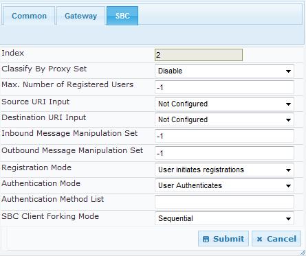 Configuration Note 4. Configuring the Device d. Select the SBC tab, and then set the parameter 'Classify By Proxy Set' to Disable. Figure 4-10: Classify by Proxy Set (SBC Entity) 4.