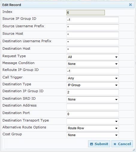 Enhanced Gateway with Analog Devices 8. Add a rule to default route calls towards the Lync Server: a. Click Add. b.
