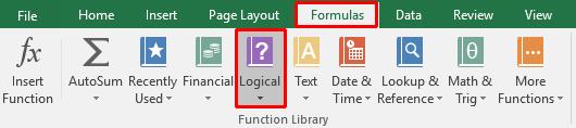 Library group of the Formulas tab.