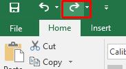 Excel 2016 Foundation Page 55 Click on the Redo icon (top-left of your screen) to reapply the last action. Try it now. Save your changes and close the workbook.