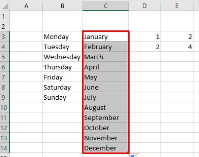 Excel 2016 Foundation Page 61 Click on cell C3 which contains the word January.