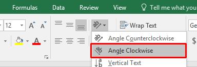 Excel 2016 Foundation Page 92 Select the Angle Clockwise command. Your data will now look like this.