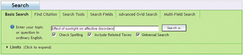 OvidSP Quick Reference Guide Select Resources On the Select a Database to Begin Searching page, select one resource by clicking on the database name link, or select several resources by clicking the