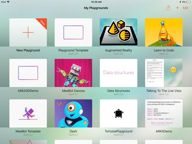 On the ipad, in the Swift Playgrounds app, your new playground book should be the first in the collection of playground books shown. It will be titled Playground Template.