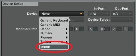 locate the DMC2000 tsi-file (midi mapping) you want to import Once the tsi is imported, be sure the In- and