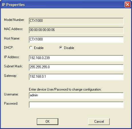 Device Management Overview Clicking on the IP Properties button allows the user to change the IP address settings of the device: Hostname Give the device a memorable name that makes it easy to