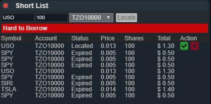 When an order is placed to short a stock that is on the HTB a pop will display asking you to locate.