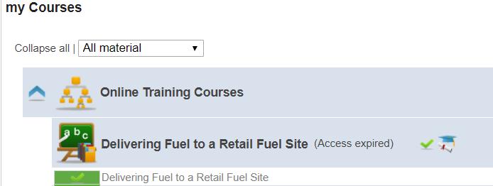 4. Certificate On the My Courses page click the Cap icon next to the tick to show the PDF of the Certificate of