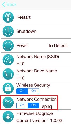 Fig. 18 App - Network connection (Outgoing Wireless) 2.