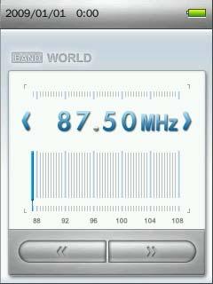 Select World FM Band or Japan FM Band, then press to confirm. Mute 1.