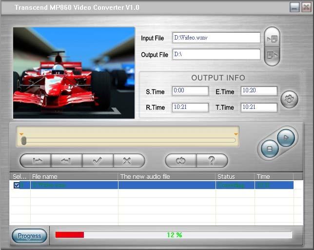 Converting Video Files for Playback If you want to play videos on your MP860, you can convert the files using the MP860 Video Converter. 1.