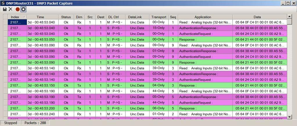 13 DNP3 packet capture To display the captured DNP3 packets,