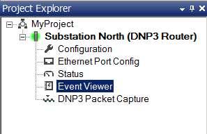 Diagnostics 7.4. MODULE EVENT LOG The DNP3 Router module logs various diagnostic records to an internal event log.