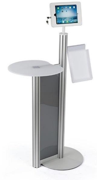 65 $ - Floor Stand 0 2CZ064 X Lock Kiosk Stand - 43" Height x 9" Width - Aluminum - Silver