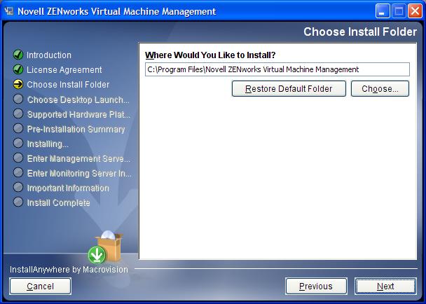 15 Click Done to finish the installation. 4.5.3 Installing the VM Management Interface on a Windows Operating System You can install and run the VM Management interface on a Windows Server 2003 or