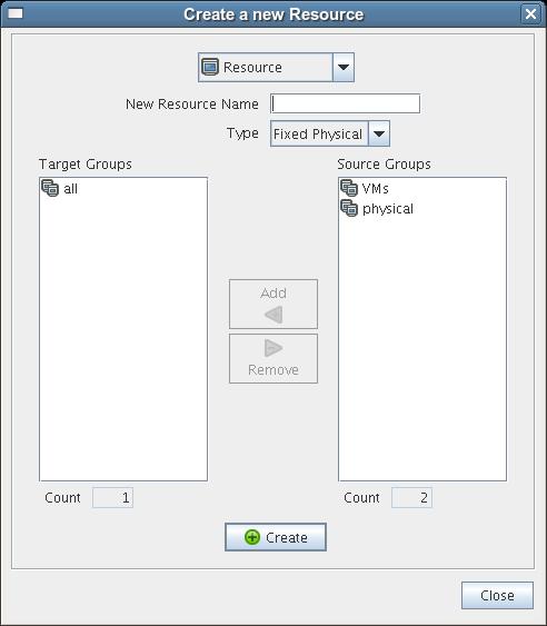 3a In the console, click Actions > click Create Resource to display the an expanded version of the Create a new Resource dialog box.