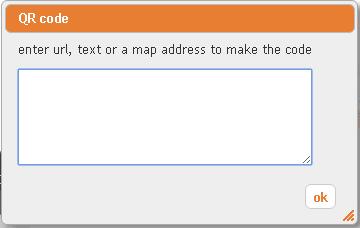Users can enter a URL, text or a map address to create a QR