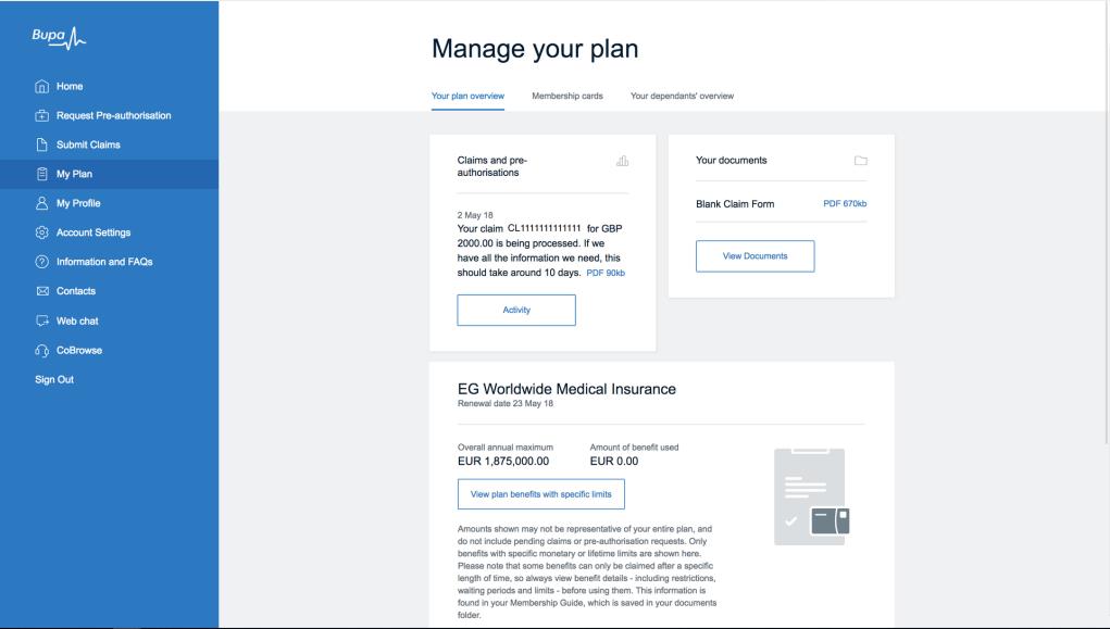 MANAGE YOUR PLAN TRACK CLAIMS, VIEW DOCUMENTS, ORDER MEMBERSHIP CARDS AND MORE Visit Manage Your Plan to view and manage your policy activity and dependants plans too, if they are under 16, or are
