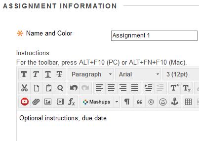 ) 2. Select Assessments and then click Assignment. 3.