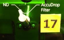 Allow the flush for at least 5 seconds. 14. Turn the Accdrop filter knob back to ND filter position.