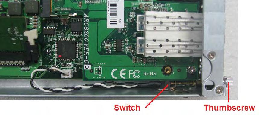 Appendix 2 Redundant Controllers Switch Function NOTE: There are 2 options to test/simulate controller failure: 1. A switch (connected to thumbscrew) is included in the Controller.