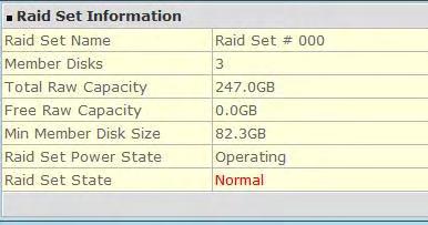 5.2.5 Activate Incomplete RAID Set When Raid Set State is Normal, this means there is no failed disk drive.