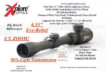 One Inch Tube Big Bore Riflescopes Features & Specifications 1.5-6X32 LTT MD 1.5-6X32 LTT MD IR R/G Where new Technology, Quality and Value meet!