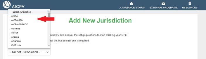 Adding a New Jurisdiction 1. To begin, click select jurisdiction from the drop-down menu 2. Choose one of the jurisdiction options 3.