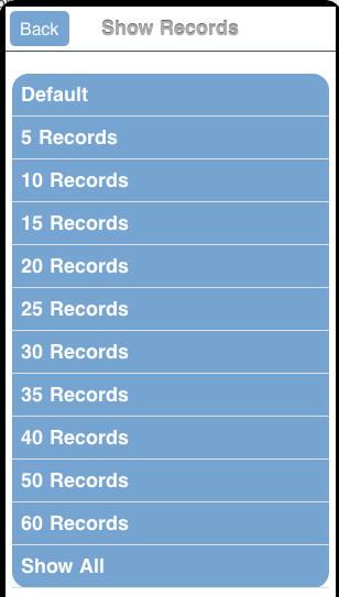 Active Technologies for Mobile Web Apps Tap Show All to display all the records in a single page.