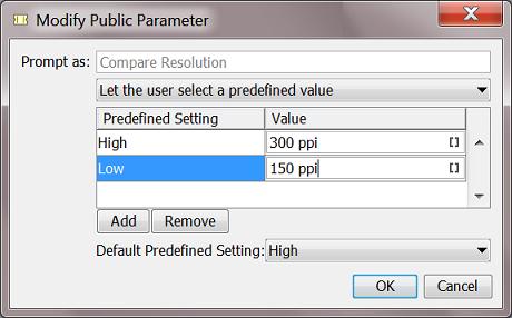 In the above example, this is how the public parameter will look like to the users of the client application: If you chose 'Allow the user to set the value' If you chose 'Let the user select a