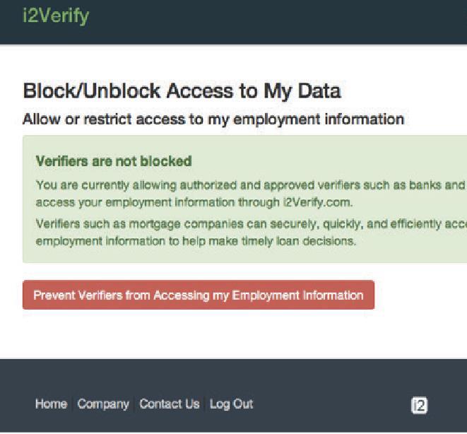 To block access to your employment data, select
