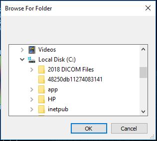 Step 3: Find and select the folder which contains the DICOM files you